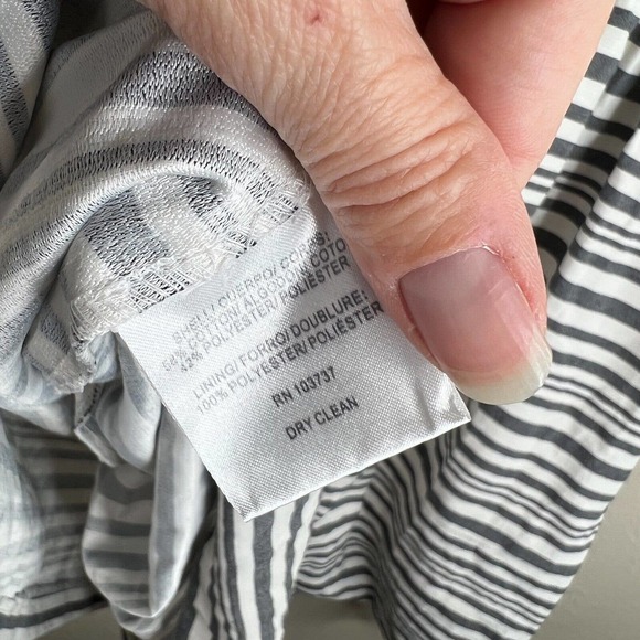 Slate and Willow Womens Dress 0 Striped‎ Open Bow Back Cap Sleeve Black White - Picture 10 of 15